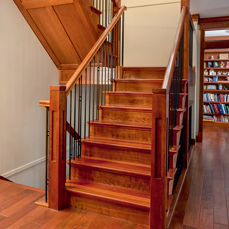 开步新款橡胶木靠墙旋转折叠复式阁楼跃层别墅楼梯扶手免费安装已售