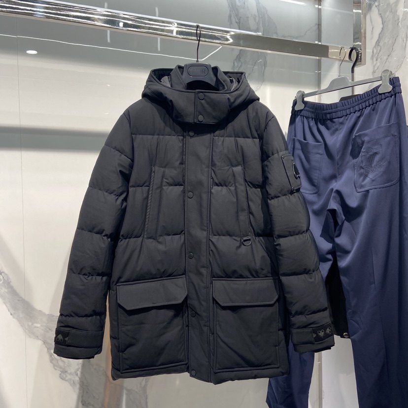 现货moose knuckles 剪刀手 男士黑色长款连帽羽绒服