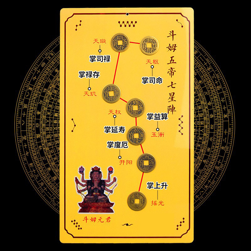 聚缘阁斗姆五帝七星阵五帝钱北斗七星摆件家居用品办公室摆件