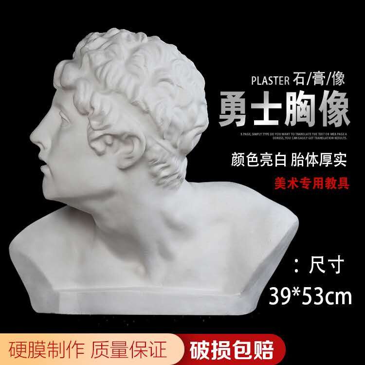 天浩美术 53cm勇士胸像教具石膏头像美术素描人物石膏像装饰包邮