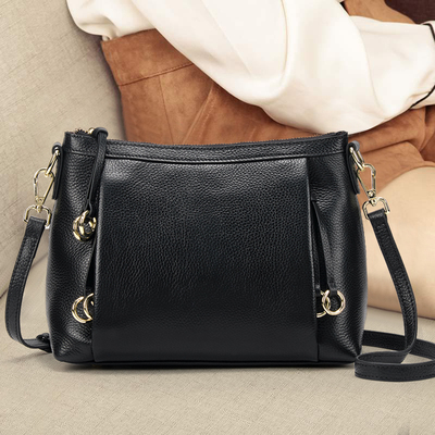 真皮斜挎包女2020新款大容量牛皮女包百搭女士包包软皮单肩包小包
