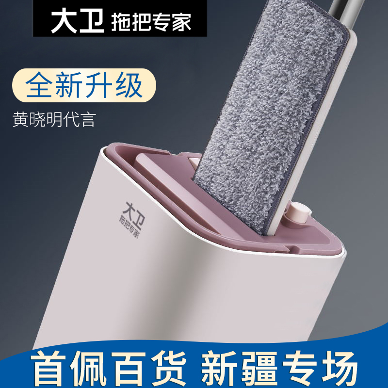 大卫免手洗平板拖把家用木地板一拖瓷砖地拖布懒人干湿两用托把净
