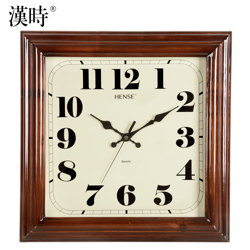 Han clocks and watches Wall clock solid wood Chinese style square Pocket Watch originality Simplicity a living room Mute Clock Radio clock HW32in the Home Daily , Bell , Wall clock category - from Buy2taobao.com to provide professional Taobao agent buy service