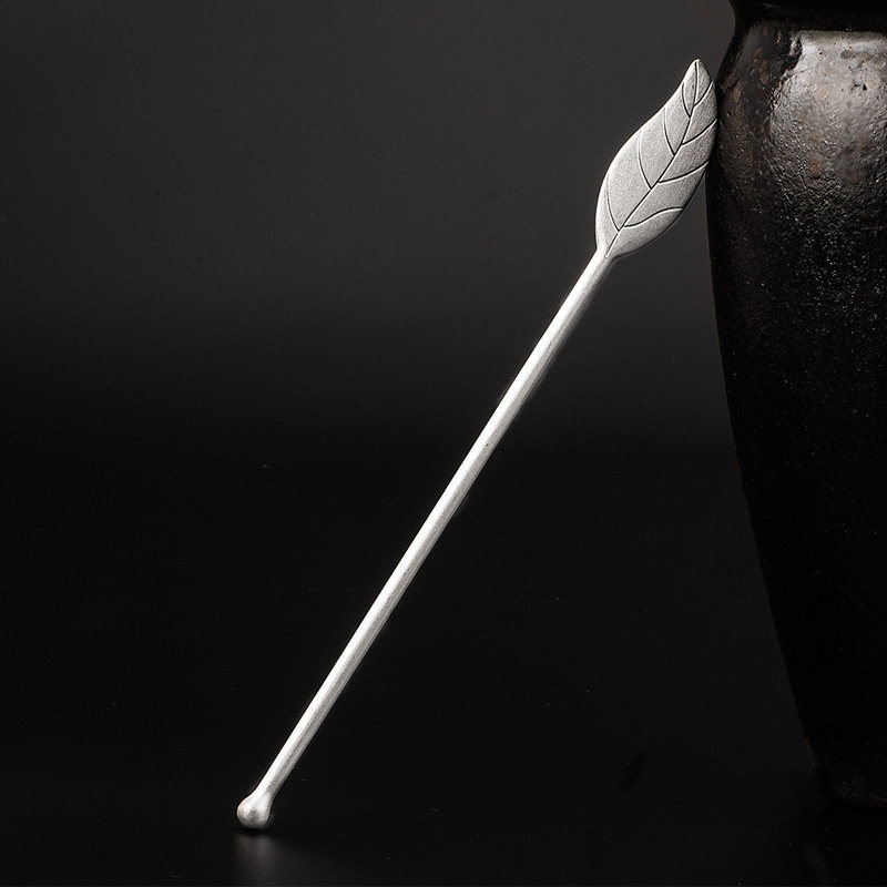 手工纯银荷花发簪女古风汉服银钗簪子头饰999足银簪子简约盘发