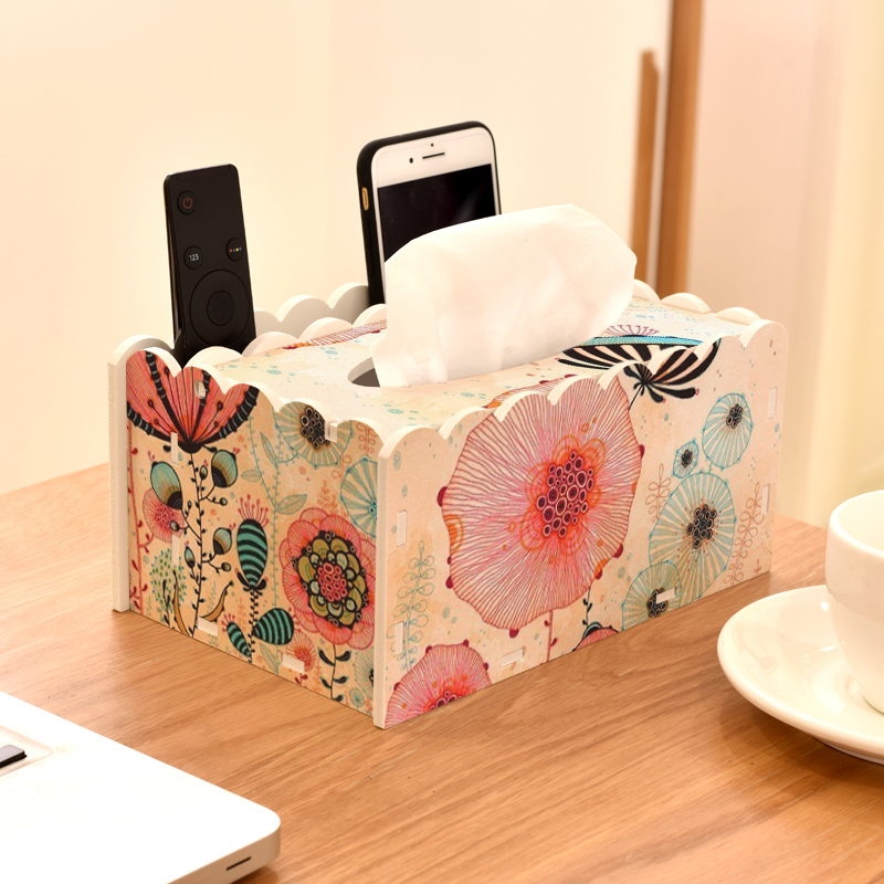 创意多功能桌面遥控器收纳纸巾盒家用简约北欧ins客厅茶几抽纸盒
