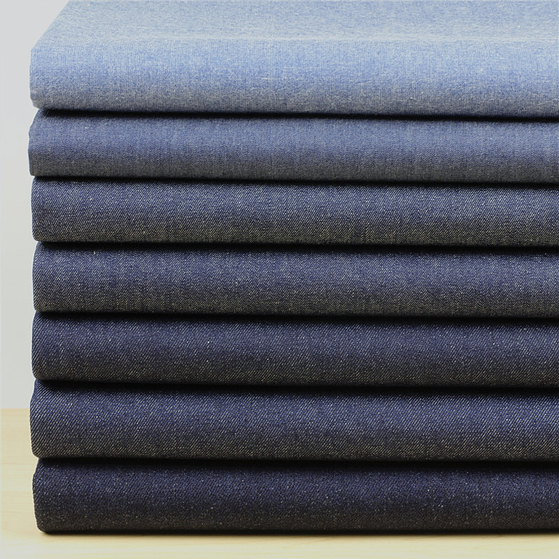 特加厚加密耐磨秋冬山东魏桥纯棉牛仔布料薄裤料服装面料