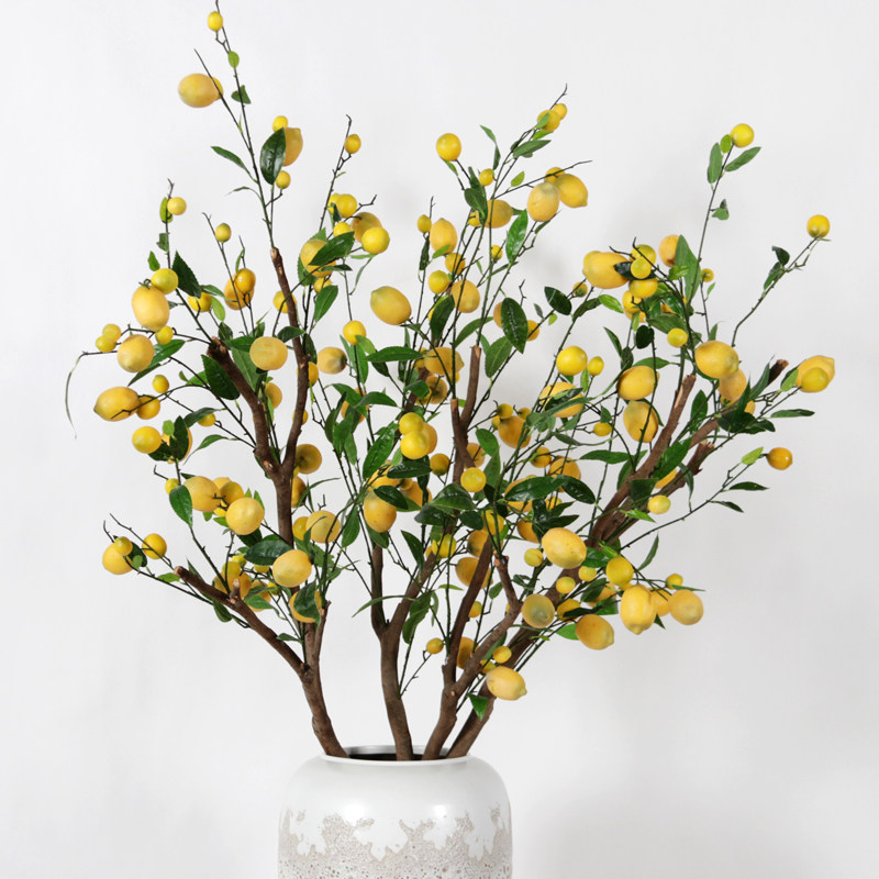 仿真柠檬树盆栽黄柠檬大型落地绿植假树盆景家居别墅装饰客厅摆件