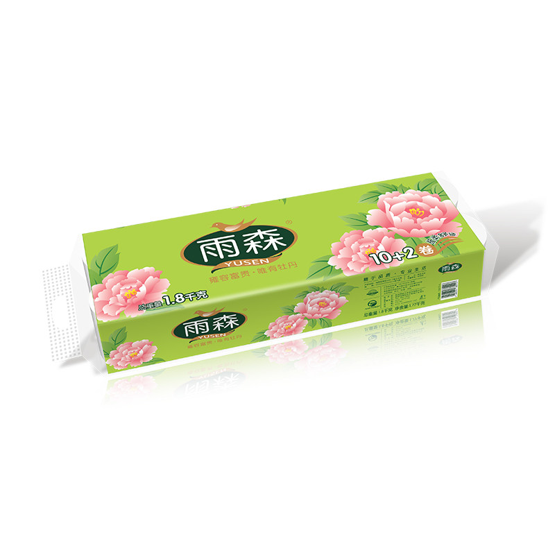 雨森富贵牡丹无芯1800g卫生纸原生抽取式亲肤实惠装儿童柔软