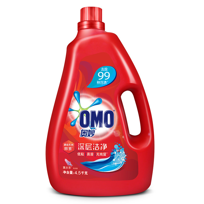 奥妙omo天然酵素洗衣液 深层洁净 4.5kg/瓶