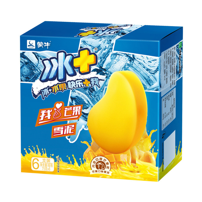 蒙牛冰 芒果口味雪泥 75克*6支/袋