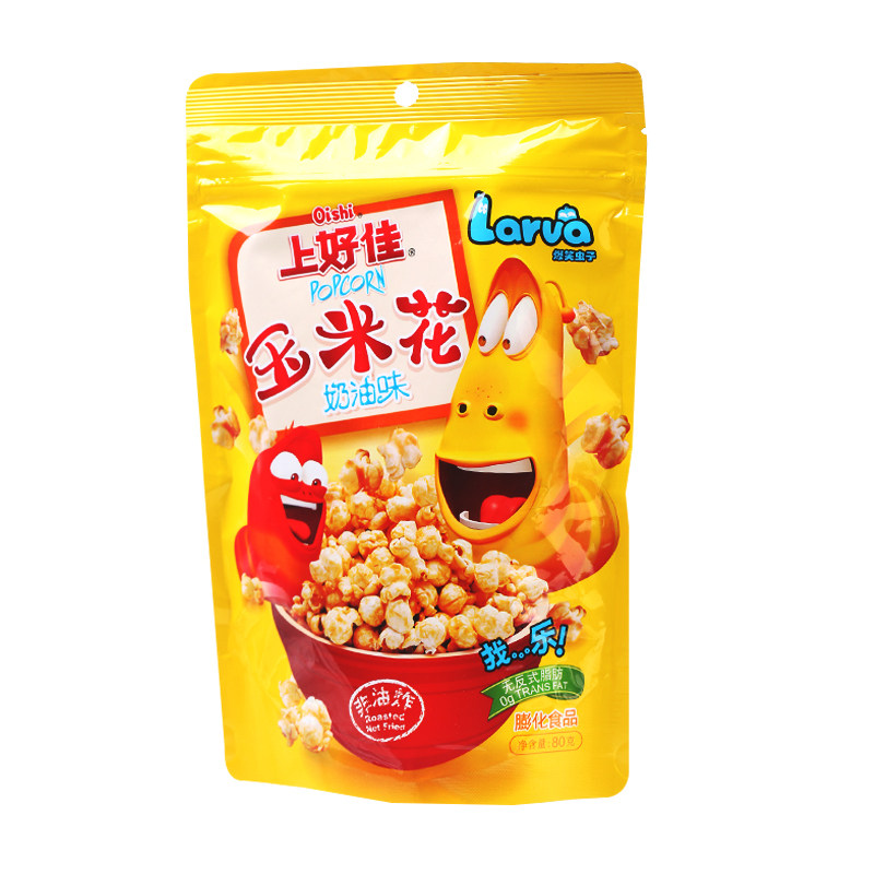 上好佳玉米味_上好佳玉米花爆米花奶油味80g/袋食品营养美味携带食用