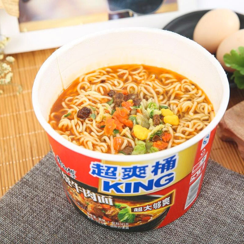 康师傅 大食桶红烧牛肉面 143g桶 方便面泡面