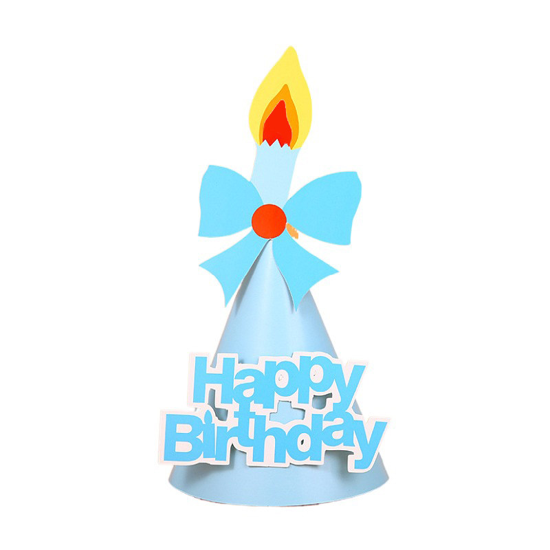 网红韩版火焰蝴蝶结六一儿童节生日派对成人儿童女神卡纸生日帽子