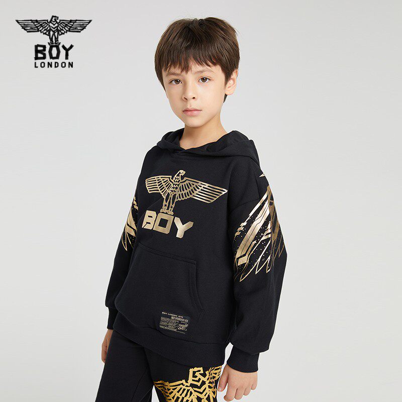 boy london童装儿童卫衣连帽男女童亲子装2022春季长袖上衣中大童