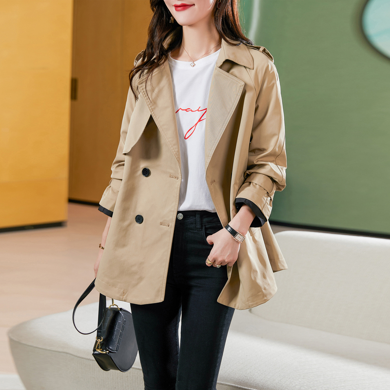 2021新款韩版今年流行的早秋季薄款风衣外套女春秋短款小个子