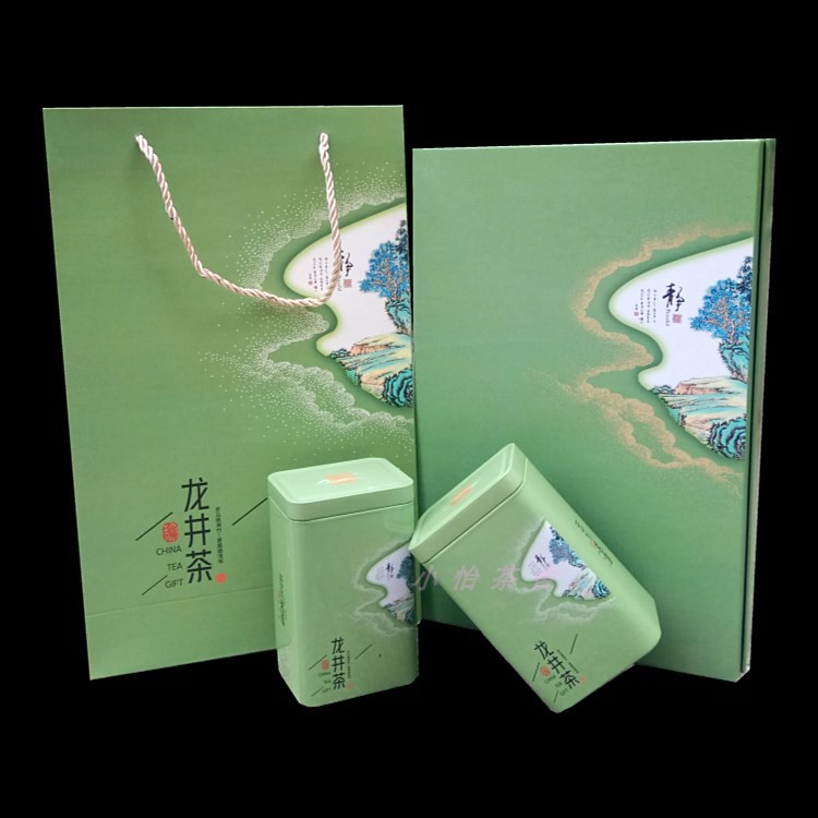 新款龙井茶叶礼盒空盒包装盒通用半斤装高档定制绿茶礼盒茗茶空盒
