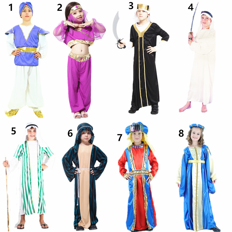 万圣节儿童服装 cos国王中东阿拉伯民族衣服阿联酋迪拜王子牧羊人