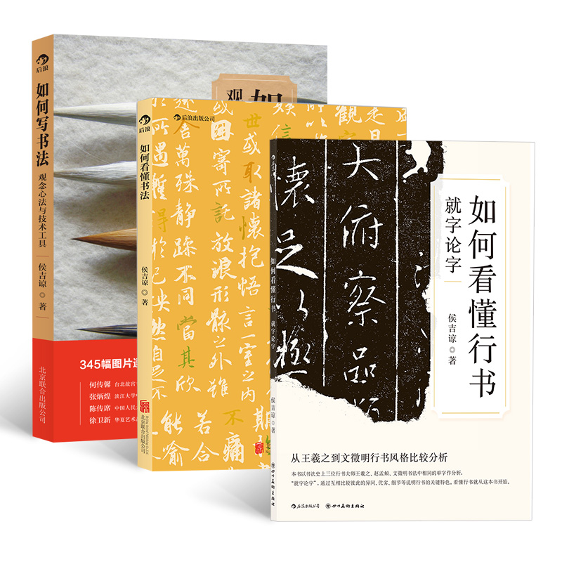 后浪正版 书法艺术入门3册套装 彩色插图侯吉谅作品如何写怎么看看懂行书 毛笔字临帖鉴赏基础练习教程书籍