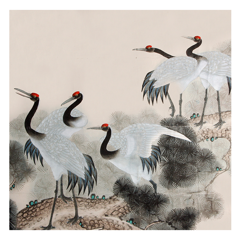 伍一夫《松鹤迎春》山东美协