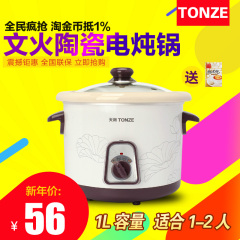 Tonze/天际 DDG-W310N天际电炖锅白瓷陶瓷内胆煮粥宝煮粥锅煲汤锅