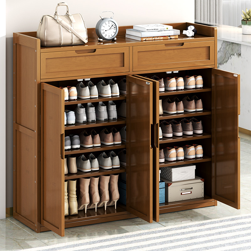 鞋柜家用门口大容量阳台实木鞋架