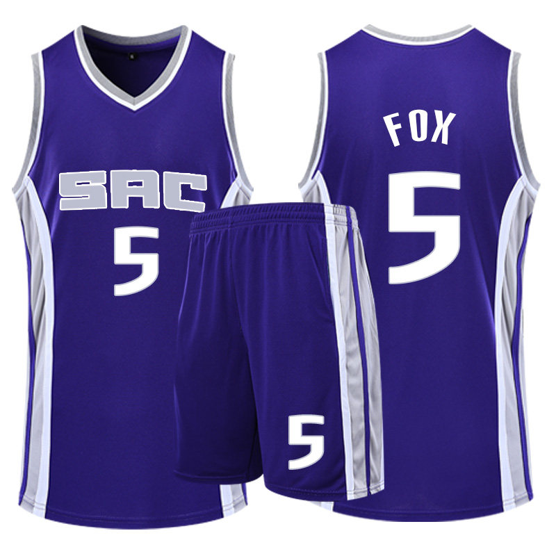 国王队球衣福克斯5号巴恩斯40号男成人儿童比赛球服定制球服套装