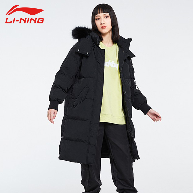 李宁羽绒服女中长款