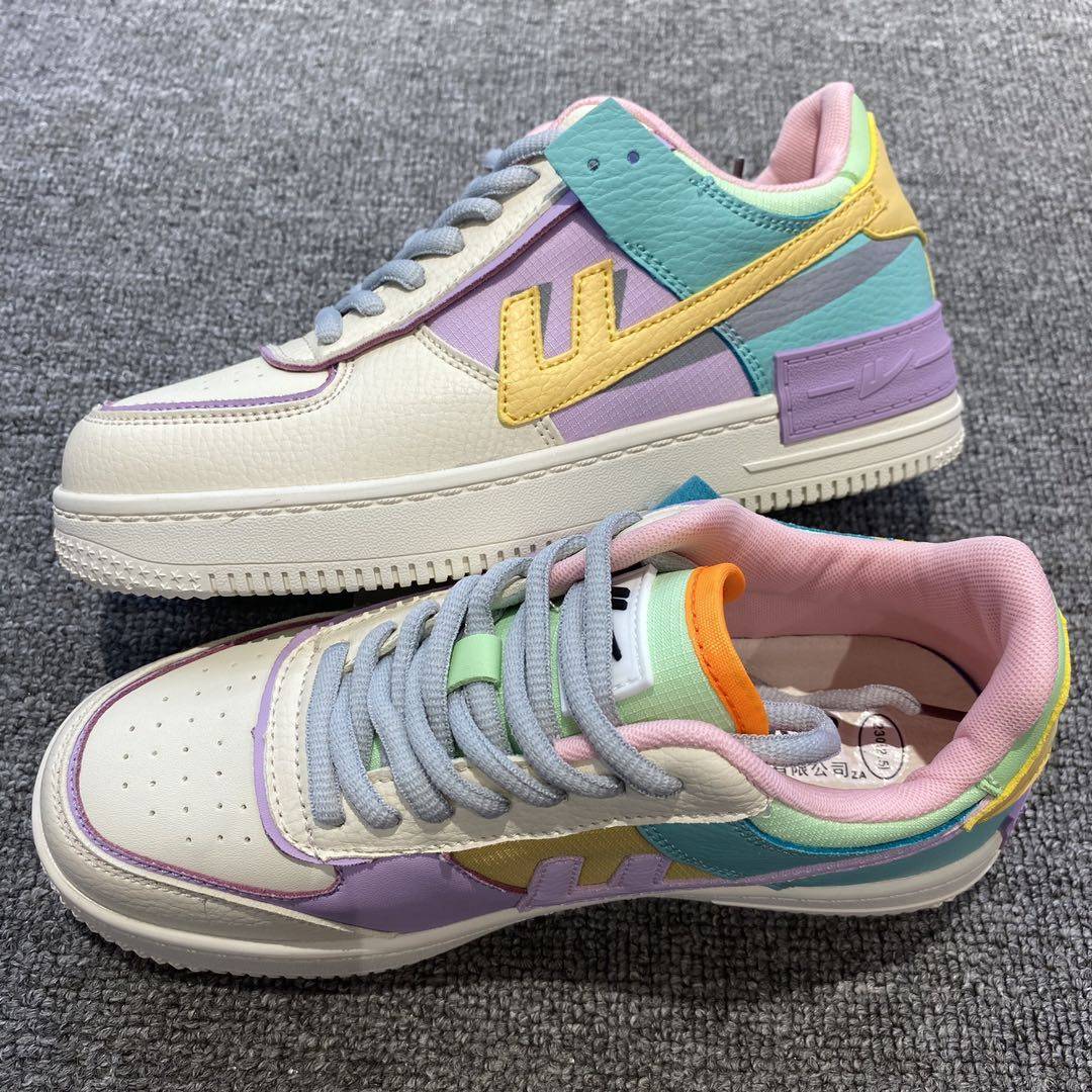 回力女鞋奶蓝色ow联名樱花秋款鞋爆改桃子熟了aj空军一号低帮板鞋已售
