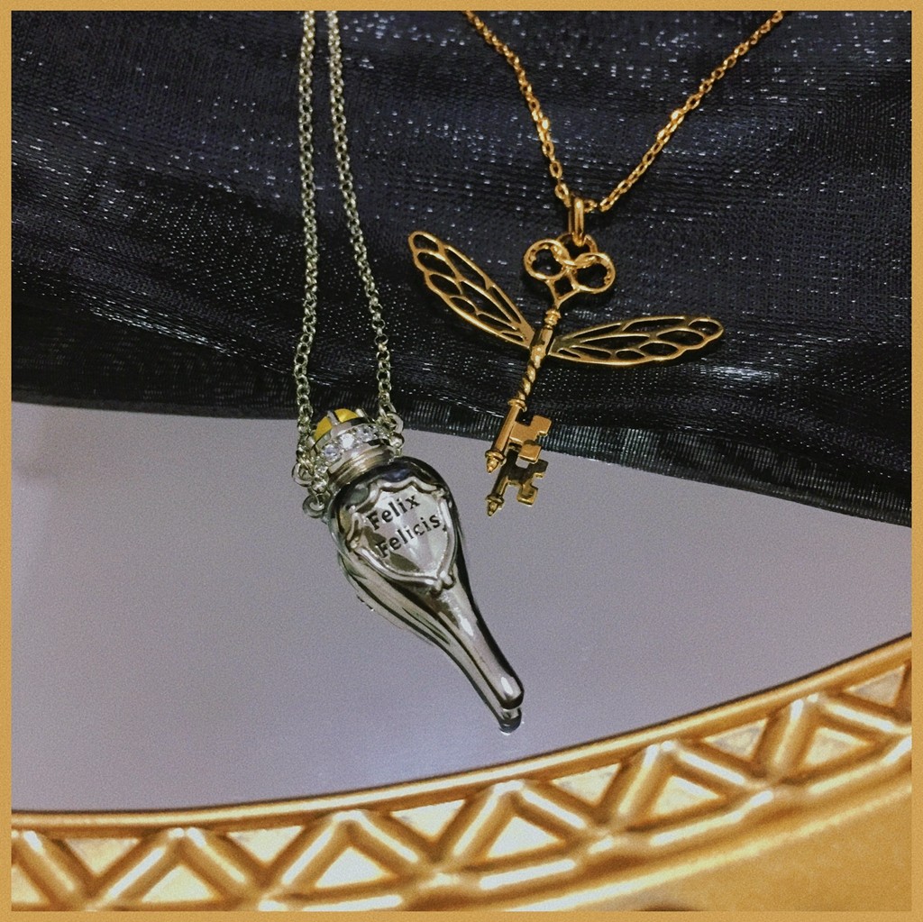福灵剂felix felicis幸运药水925银黄玛瑙项链混血王子魔法吊坠