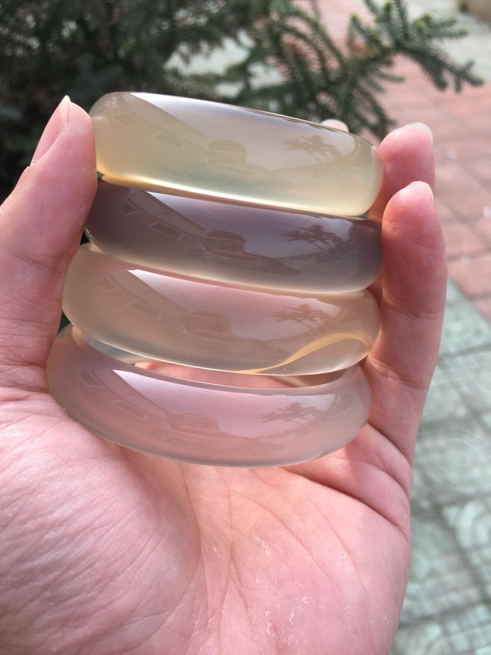 磊鑫缘纯天然马料高冰玉髓手镯玛瑙白冰送礼送女友送闺蜜女款手镯