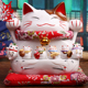 日本猫舍全家福招财猫摆件平安健康幸福陶瓷储钱罐包邮