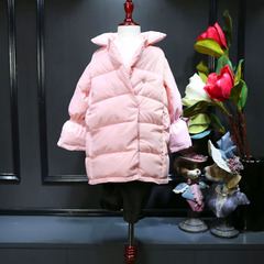童装2016冬装新款儿童加厚棉袄韩版女童棉衣中长款女童喇叭袖外套
