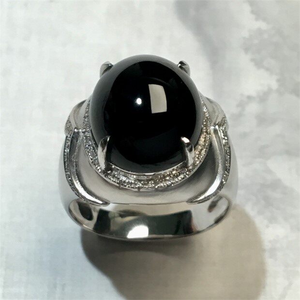 特价翡翠戒指男士镶嵌18k金