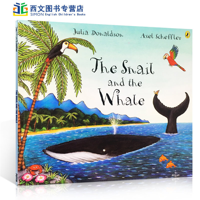 送音频英文原版绘本The Snail and the Whale蜗牛和鲸鱼3-6-8岁儿童早教英语阅读故事图画书幼儿早教入门启蒙性格品质培养童书