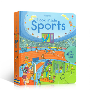 英文原版运动百科Usborne Look Inside Sports看里面系列:运动体育馆 儿童启蒙百科纸板翻翻书了解各国不同的运动项目搭space