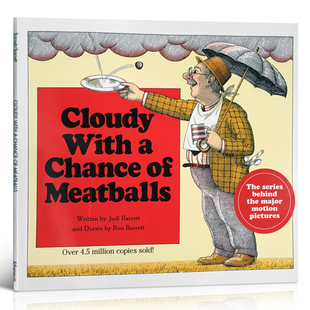 送音频进口英文原版绘本Cloudy With a Chance of Meatballs阴天有时下肉丸儿童启蒙趣味故事图文书学前教育童书亲子英语读物2-6岁