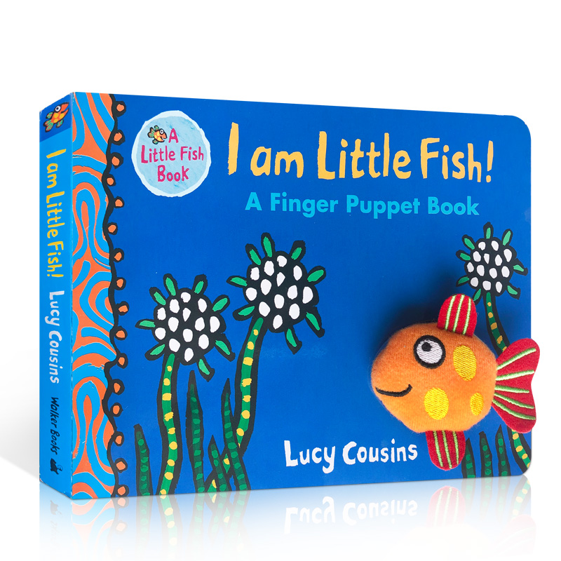 指偶书I Am Little Fish! A Finger Puppet Book我是一条小鱼 英文原版绘本 亲子互动低幼英语纸版书小鼠波波作者Lucy Cousins