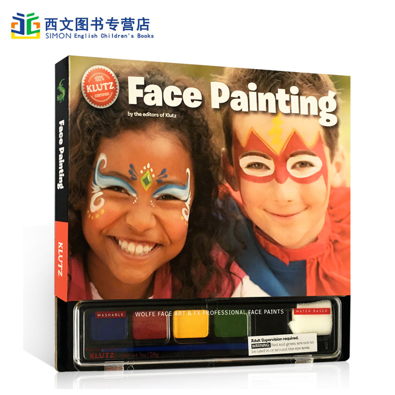 进口英文原版绘本klutzfacepainting脸部彩绘假面舞会小朋友创意礼物