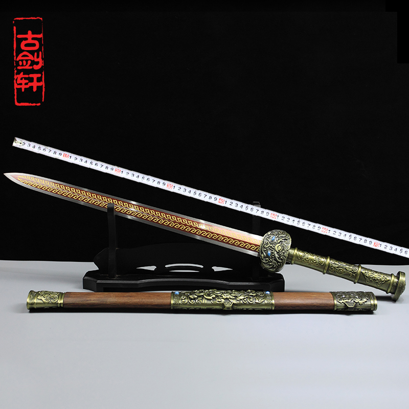 剑刀开刃 武器_麒麟剑中款镇宅宝剑刀剑剑锰钢未开刃八面汉剑武器帝王