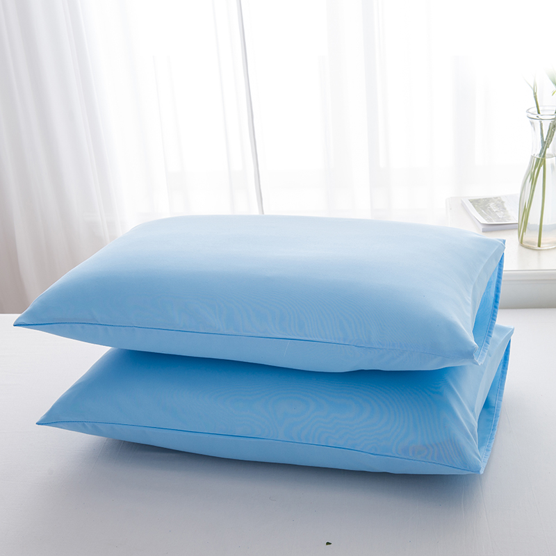 纯色枕套一对 活性印染48 74cm大枕头套 磨毛口袋枕套一对包邮