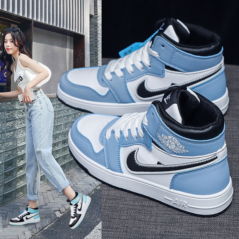aj女鞋莆田正版蒂芙尼绿联名鞋子官网空军一号高帮板鞋秋季情侣鞋