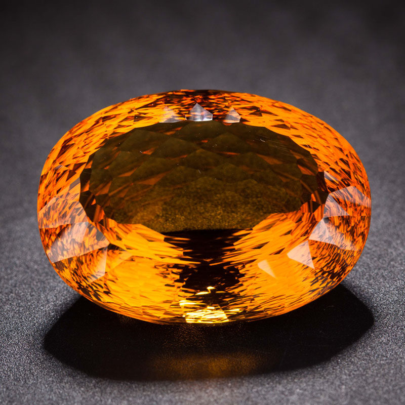 79.36克拉 宝石级天然黄水晶刻面裸石 高贵橘黄色 收藏品