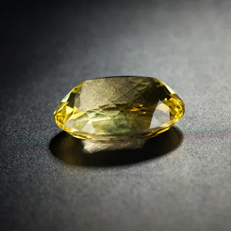84.25克拉 稀有大颗粒宝石级黄水晶戒面 顶级切工