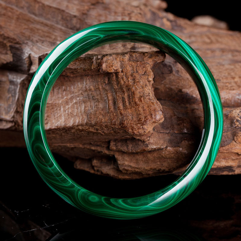 收藏珍品 天然全美孔雀石手镯【宽16mm-内径60mm】