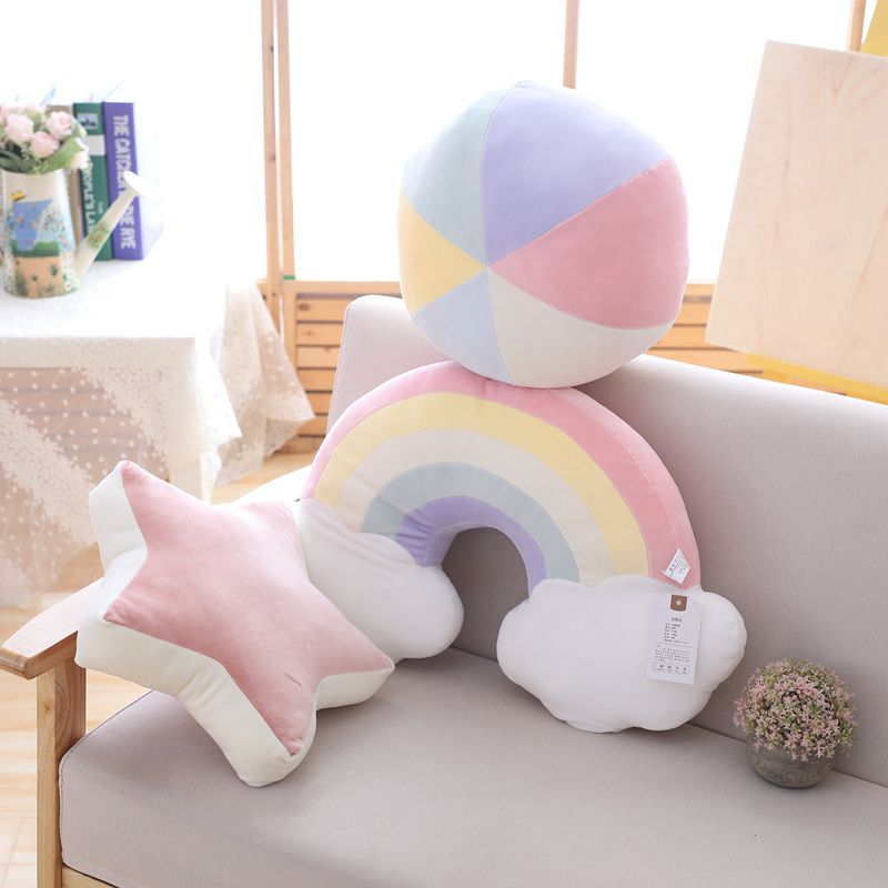 girl Pink lovely Down cotton star Moonbow shell Pillows soft Pillow girl student A birthday presentin the Home Fabric , Pillow/Pillow category - from Buy2taobao.com to provide professional Taobao agent buy service