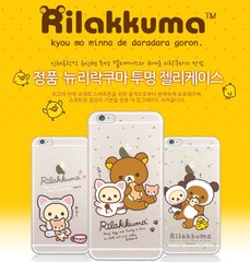 韩国正品rilakkuma轻松熊苹果iphone7透明软壳note7防摔硅胶plus