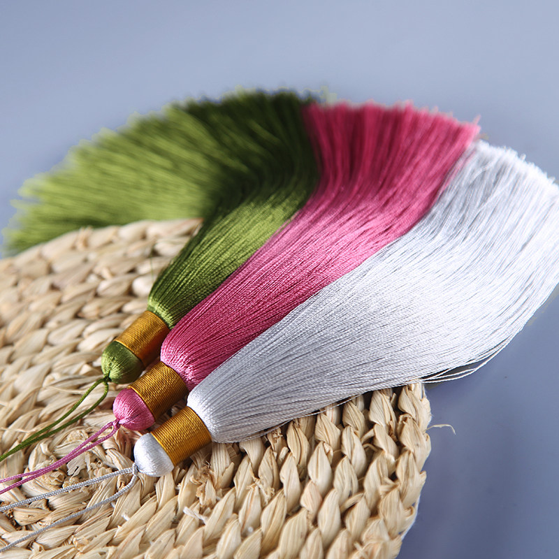 16cm绕深金线流苏真丝人造丝线穗子古风工艺吊坠汽车挂件吊坠配件