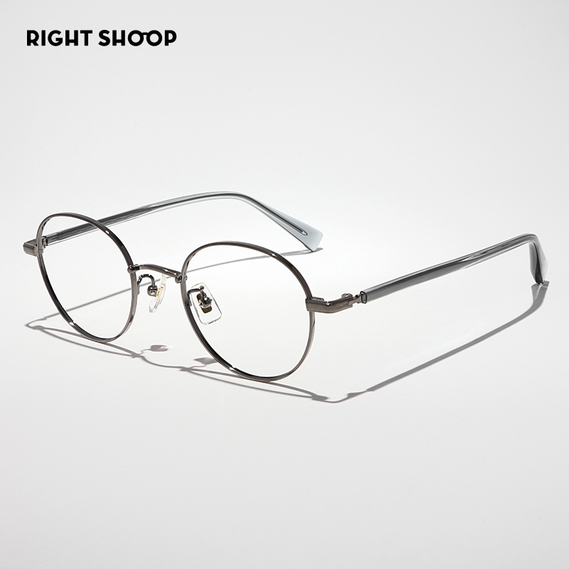 RIGHT SHOOP右店日系复古文青圆框高度数日本纯钛轻薄近视眼镜框