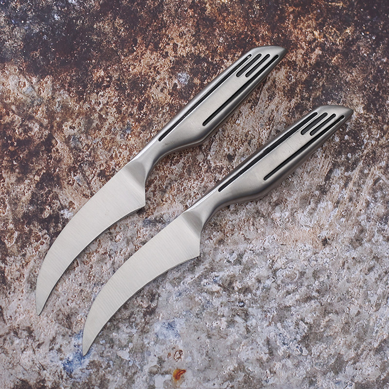 外贸库存处理不锈钢锋利小弯刀家用果皮雕刻刀厨房水果刀瓜果削皮