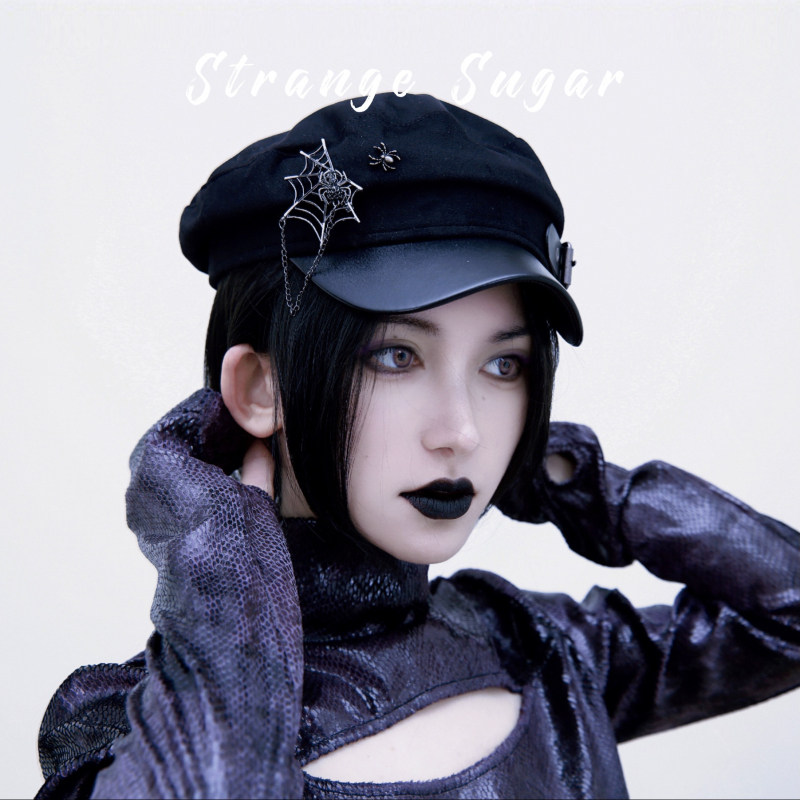 怪糖饰物集原创手工毛绒仿皮草皮扣猫耳帽子秋冬保暖暗黑亚文化